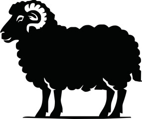 sheep silhouette isolated vector illustration