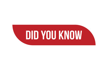 Red banner did you know isolated on white background.