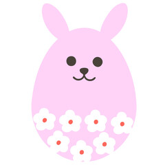 花柄のピンクのイースターエッグ（線なし）