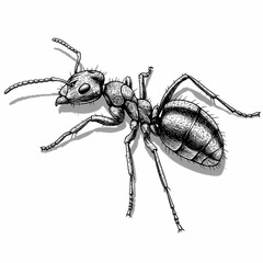 Fototapeta premium Ant Vector Illustration - Detailed, Isolated Ant Design for Nature, Science, and Educational Projects