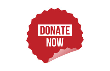 Donate now red ribbon label banner.