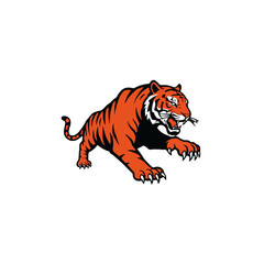 Illustration of a Fierce Tiger Prowling with Focus and Determination