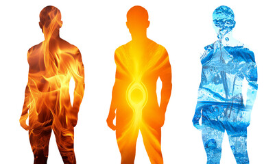 筋肉質な体をした男性のシルエット　背景透明