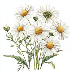 Obraz premium Illustration of daisies in bloom, feeling fresh and natural