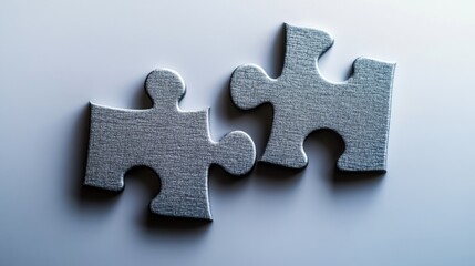 Obraz premium Seamless Teamwork: Interlocking Puzzle Pieces Symbolizing Collaboration and Problem-Solving