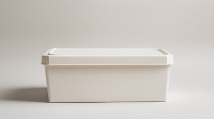 White cardboard box with a lid on a clean background, perfect for storage and packaging