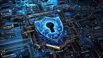 High tech background with theme of lock. Internet security.