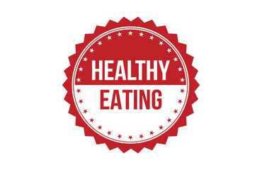Obraz premium Healthy Eating red ribbon label banner.