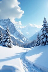 Snowy landscape with a lone white paper , landscape, paper, frost