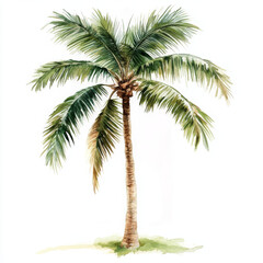 Boho watercolor palm tree, standing tall and elegant
