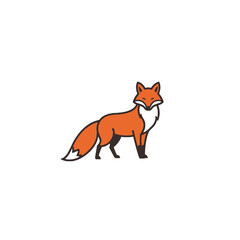 Minimalist Illustration of a Fox in a Stylish Cartoon Style