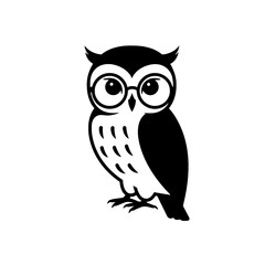 Fototapeta premium Abstract Owl Illustration in Black and White With Minimalist Design