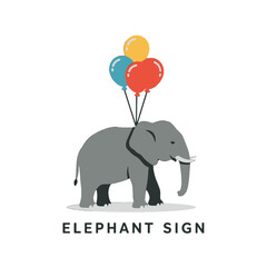 Elephant with Colorful Balloons Signifying Whimsical Creativity and Joyful Design