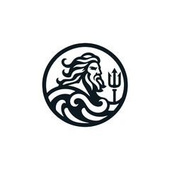 Poseidon god logo