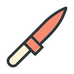 chef knife with red handle