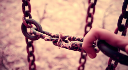 A broken chain breaking in half, symbolizing the break with digital security The background.AI GENERATED
