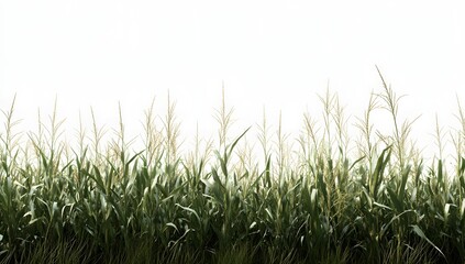 Isolated Cornfield, Lush Green Plants, Natural Background