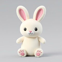Obraz premium A cute bunny plush with pink paws.