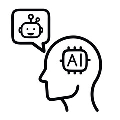 AI thought bubble in Human interaction