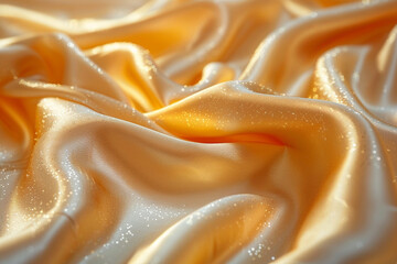 Premium Gold Silk Texture – Elegant and Rich Draped Fabric