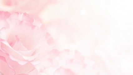 Banner for a website with a closeup view of pink eustoma flower. Soft pastel wedding background. Pink tulips on a turquoise background with copy space. Top view, banner for website.