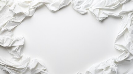 Crisp White Fabric Creases and Wrinkles on Clean Background for Text or Art Composition