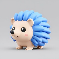 A cute hedgehog toy with blue quills.