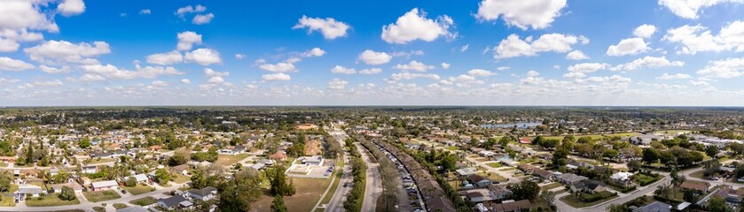 Aerial panorama Golden Gate neighborhood Naples Florida USA