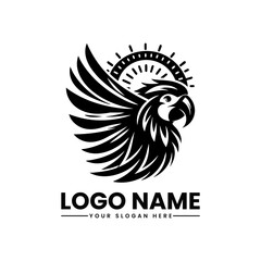 Parrot Vector Logo Colorful Tropical Bird Illustration Exotic Wildlife Mascot Design
