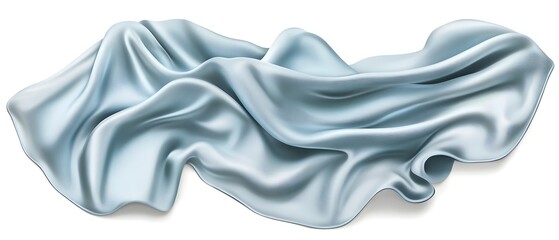 Fototapeta premium Light Blue Fabric Drape, Isolated