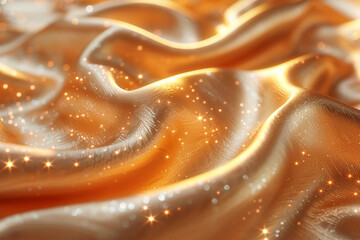 Premium Gold Silk Texture – Elegant and Rich Draped Fabric