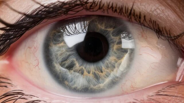 stop motion Sequence of variety human eyes looking into camera lens.