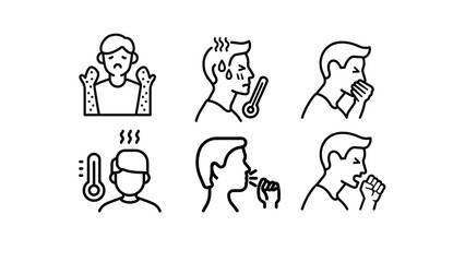 Black and White Flu Icon