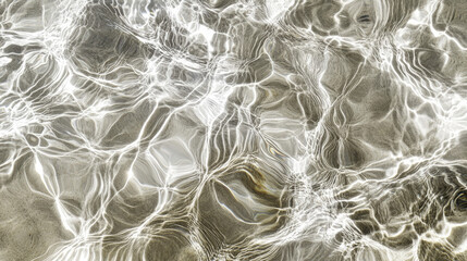 A seamless, realistic water ripple or ocean wave texture depicting the gentle motion of water. The sparkling crystal-clear water effect brings to life a swimming pool, pond