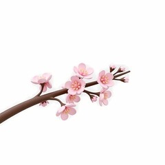 Obraz premium a drawing of flowers on a twig.