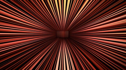Fototapeta premium Abstract red and orange lines converging into a box, creating a dynamic perspective and a sense of depth and movement.