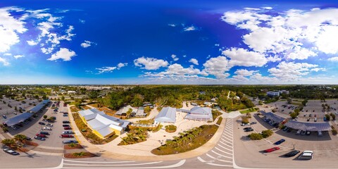 Aerial 360 equirectangular photo Naples Zoo Florida 2025