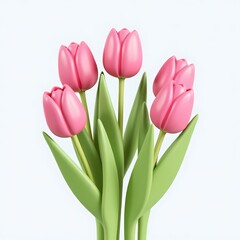 Obraz premium A flower with pink flowers and green leaves.