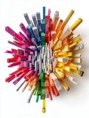 Dynamic urban skyline art installation modern city visual artwork vibrant environment aerial view creative concept