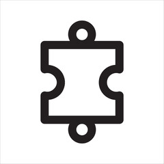 icon Jigsaw illustration isolated sign symbol thin line for modern minimalistic flat design vector on white background
