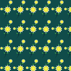seamless pattern with yellow flowers