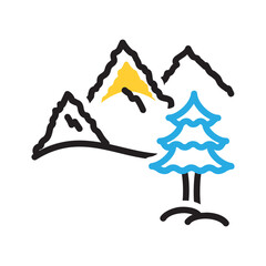Vector multi color icon for Mountain