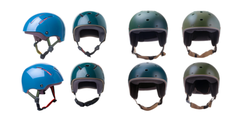 Colorful Safety Helmets for Sports and Outdoor Activities Displayed