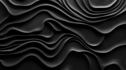 Fototapeta premium Abstract Black Waves: A Dark, Layered, and Textured Design