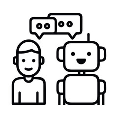 Fototapeta premium Interaction between AI and Human minds