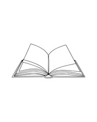 Open book isolated on white background