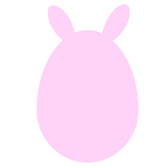ピンクのうさぎのイースターエッグ（線なし）