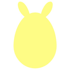 黄色のうさぎのイースターエッグ（線なし）