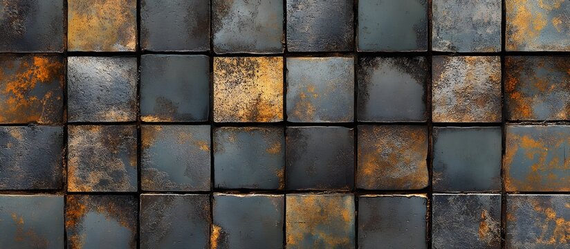 Rusted Square Tiles Wall Pattern
