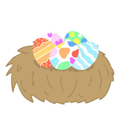 鳥の巣とイースターエッグ（線なし）